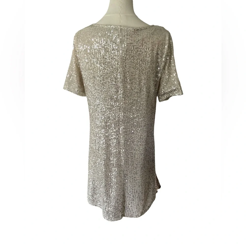 7 For All Mankind Sequin Sheath Mini Dress Womens Size Medium